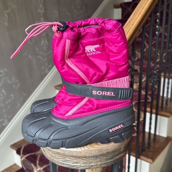 Sorel Flurry Dtv deep blush/tropic pink junior snow boots 4 NWOT - Picture 10 of 12